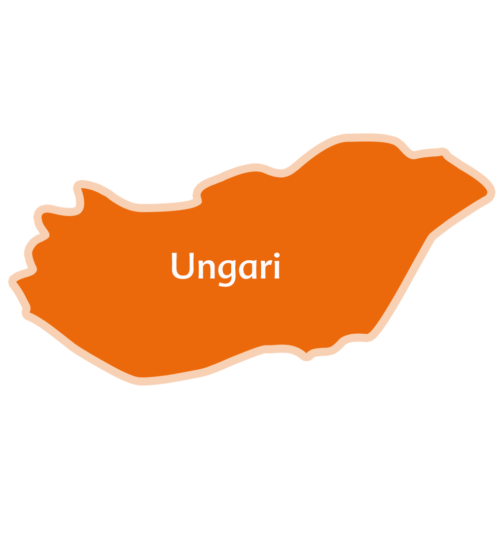 Ungari kaart, millele on kirjutatud nimi "Ungari".